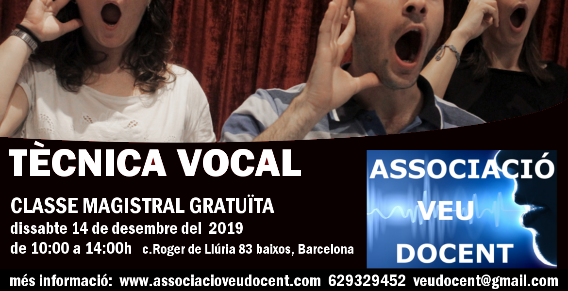 AVD-CLASSE MAGISTRAL DE TÈCNICA VOCAL 1r nivell 14.12.19